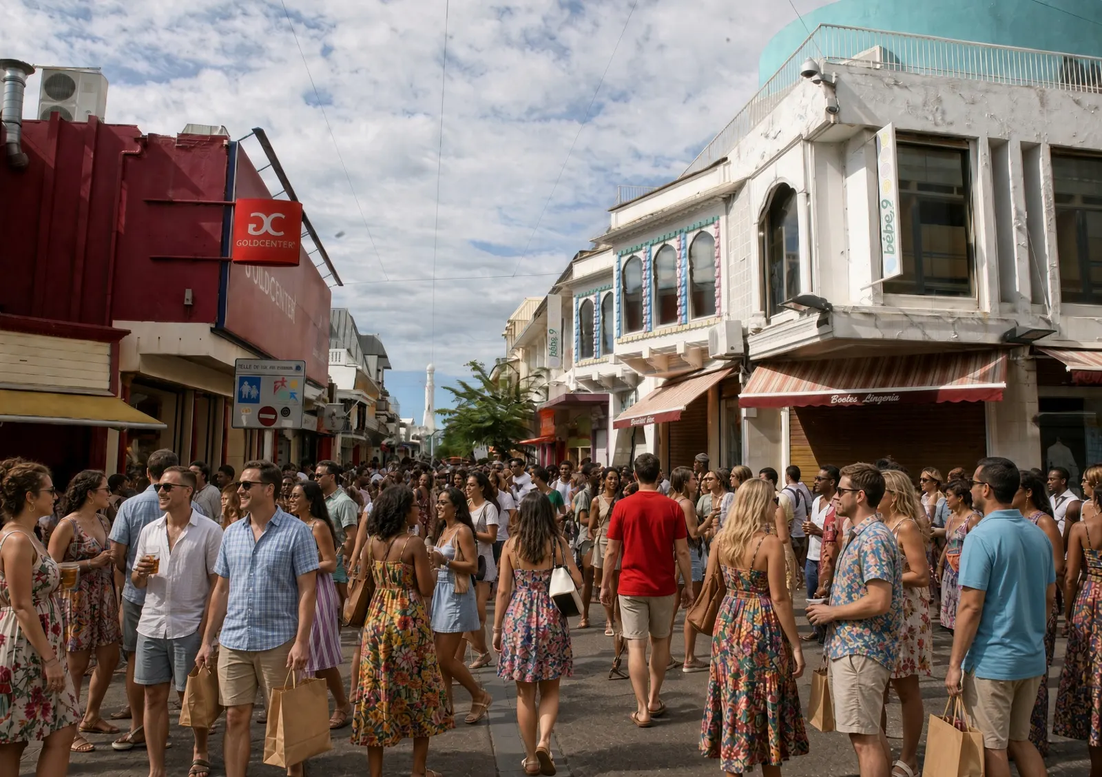 Rue commerçante de Saint-Denis, La Réunion